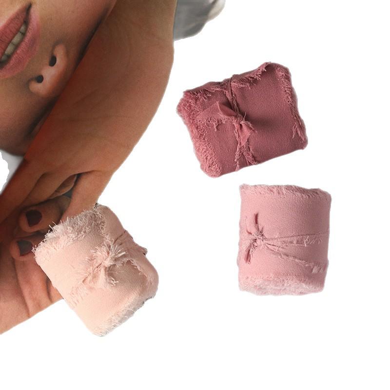 Chiffon Ribbon Bow with Frayed Edges for Weddings and Floral Arrangements