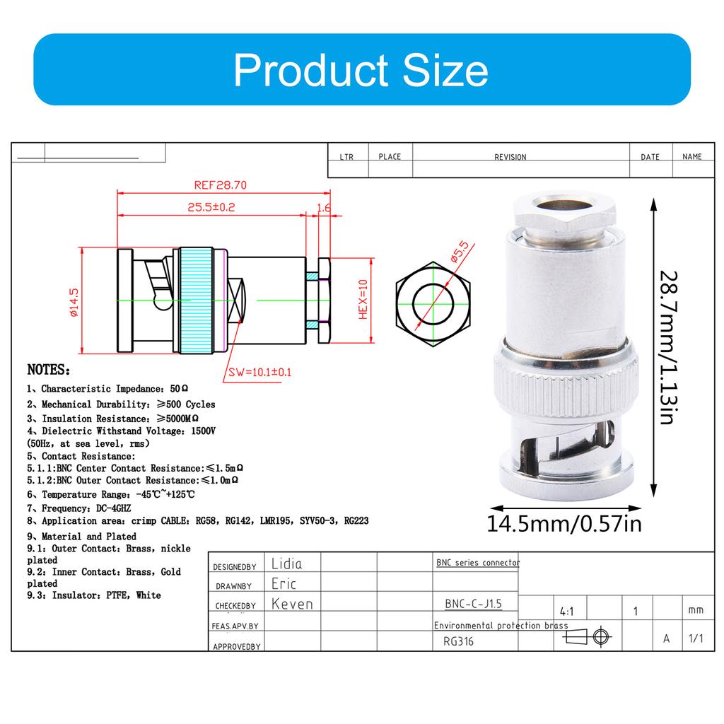 Universal BNC RG58 Signal Adapter for Computer Connection Copper Material Male Female