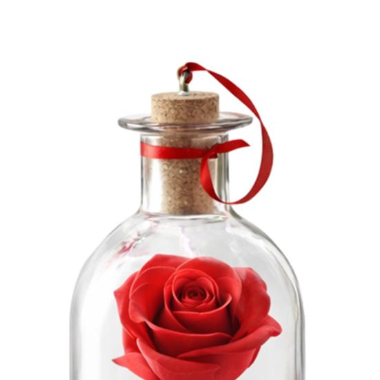 1/2/3 Bucăți Ornament Trandafir cu Voce Înregistrabilă cu Redare Dop Sticlă Transparentă Sticlă Mesaj Vocal cu Trandafir în Interior Decorațiune Festival Suvenir de Sărbătoare Cadou