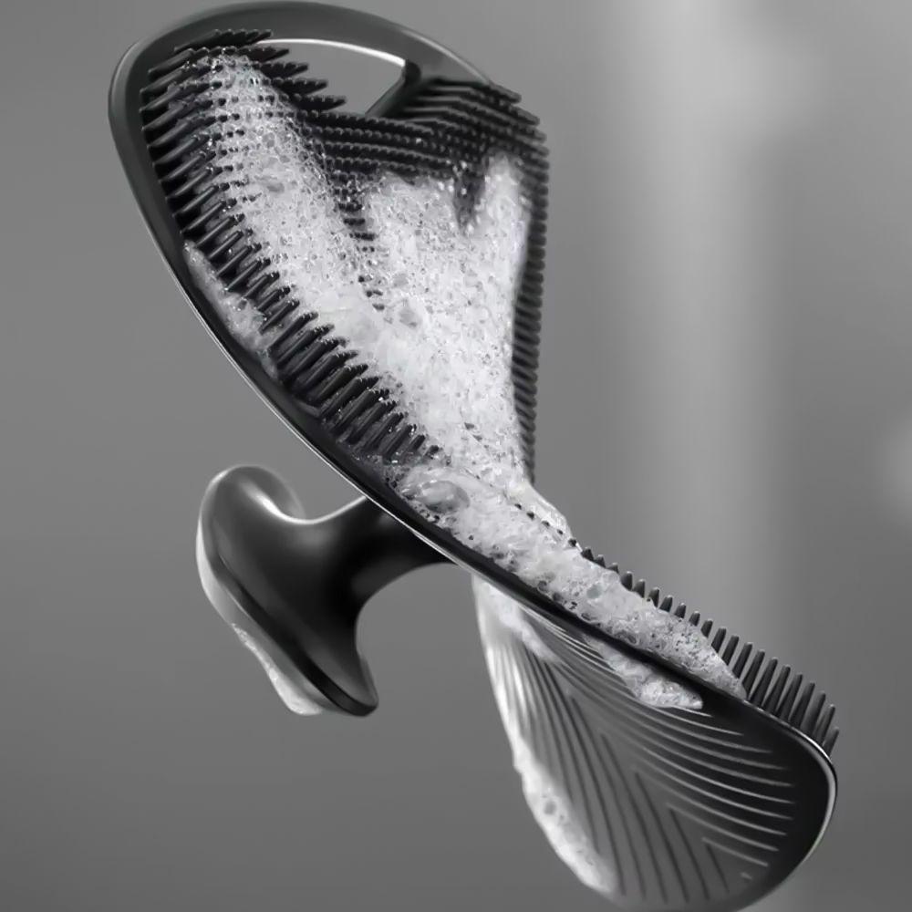 Portable Oval Silicone Bath & Shampoo Brush for Babies