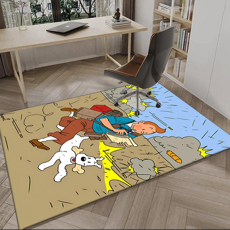 Tintin's Adventure City  Carpet, Kitchen Rugs, Yoga Mat, Non-Slip Mats, Rug for Bathroom, Living Room bedroom, Camping Rugs Christmas Gift