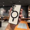 Custodia Magnetica Opaca Per Samsung Galaxy S25 S24 S23 S22 Ultra Plus S 25 FE Edge Cover Ricarica Wireless Paraurti Rigido in PC