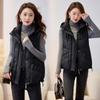 Short Hooded Down Cotton Vest Women's Autumn and Winter New Loose Versatile Cotton Vest Outer Wear Cotton Vest