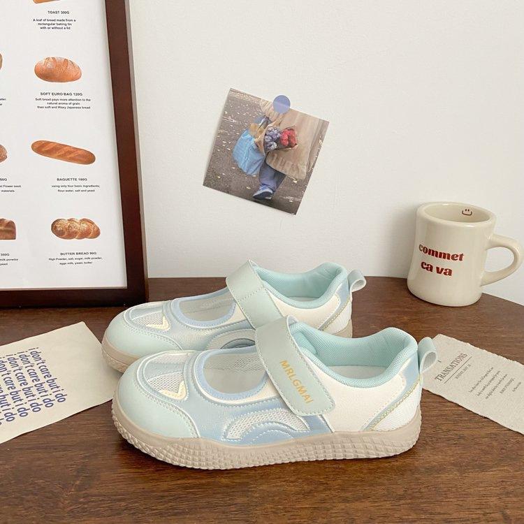 Mary Jane shoes autumn new hollow breathable German training shoes lightweight mesh Velcro board shoes
