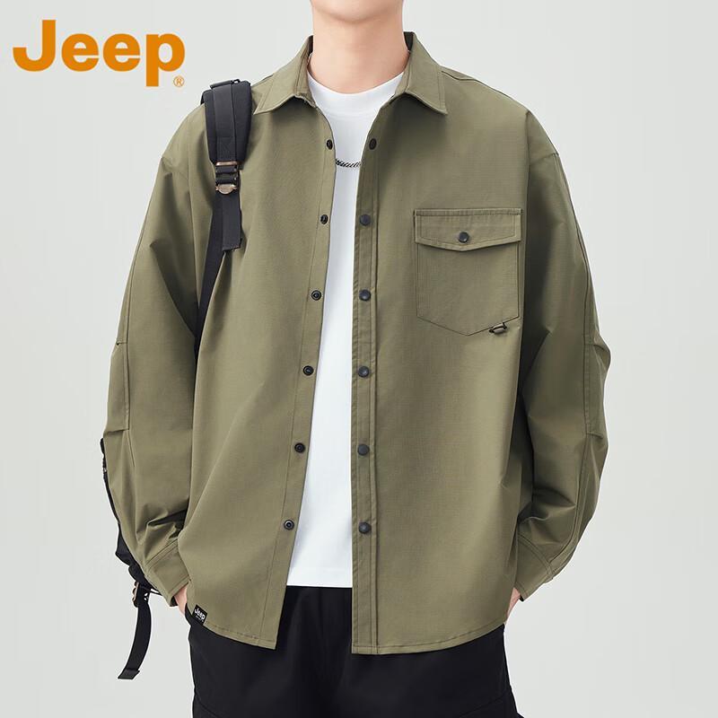 JEEP Men s Long Sleeve Loose Fit Shirt L