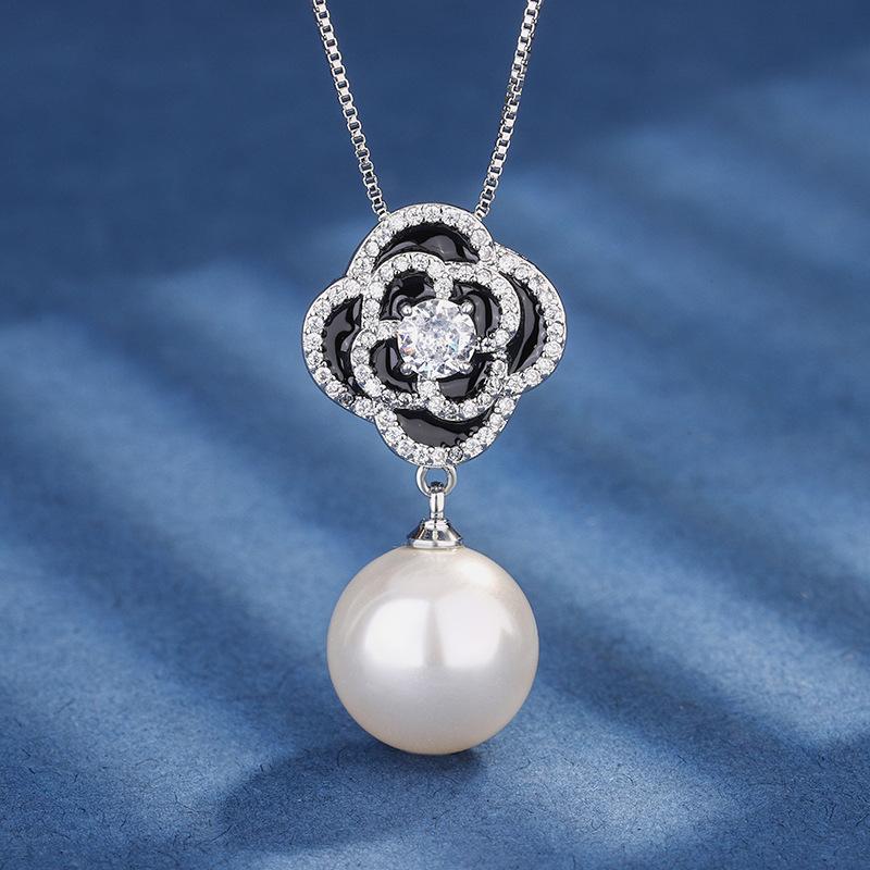 

Ювелирные изделия Медное основание Позолоченные Инкрустированные жемчугом Темпераментный набор «Камелия» Женский 16-14 мм