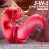 Adult Rose Sex Toys 4 In 1 Tongue Thrusting Vibrators Dildos Rose Thrusting Vibrators with 10 Licking Clitoral & 10 Vibration Mode