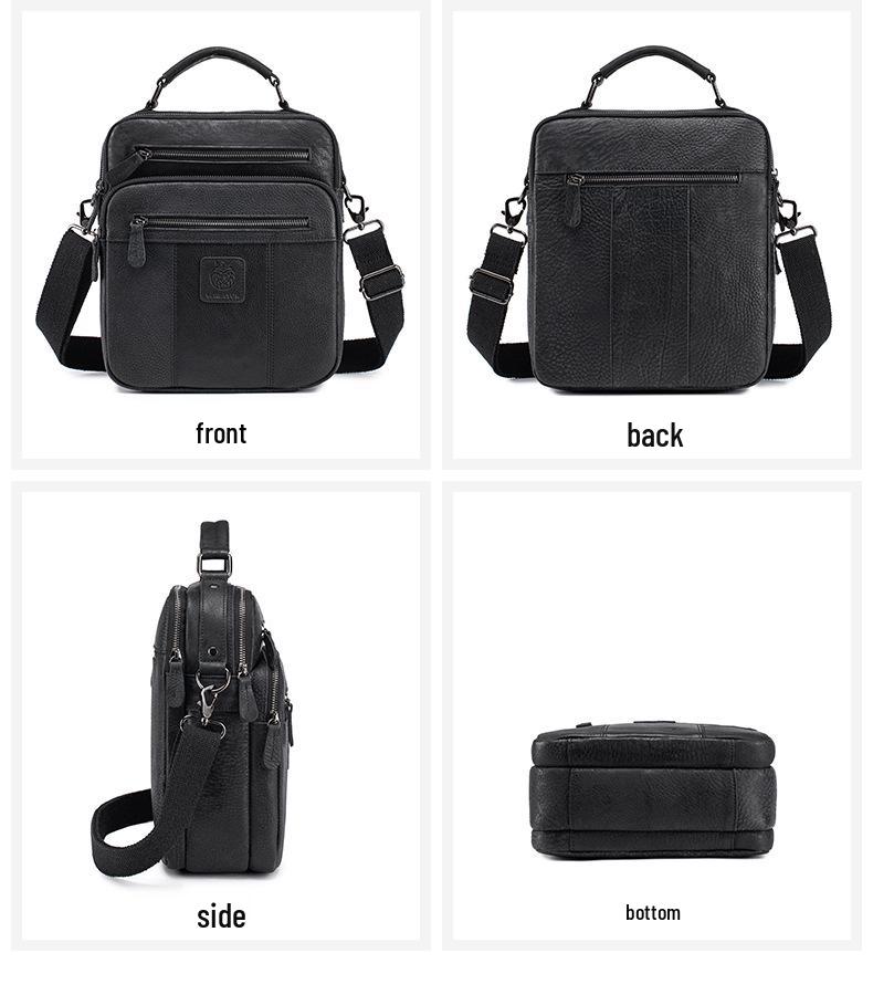 Lion Leiden Vintage Genuine Cowhide Leather Crossbody Shoulder Bag for Men