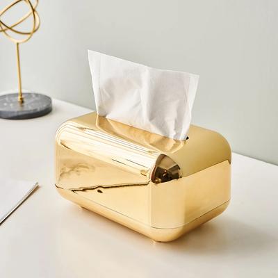 Leichte, luxuriöse, goldene Taschentuchbox, Tücheretui, Aufbewahrungsbox für Büro und Zuhause, Wohnzimmer, Schreibtischdekoration, Taschentuchbox, Geschenk