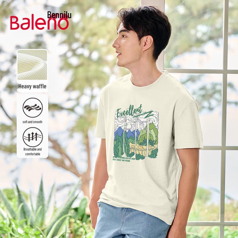 Baleno Men s Heavy Waffle Knit Short Sleeve T-Shirt XL