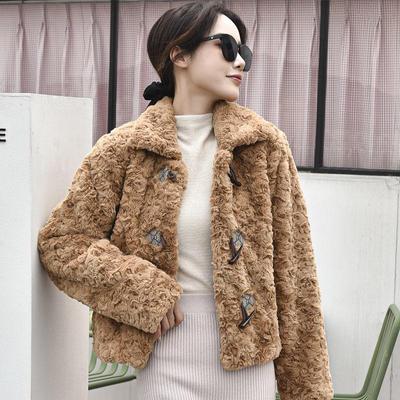 High Quality Fashion Autumn Winter New Printed Plush Coat Fur Female Sheep Shearing One Wool