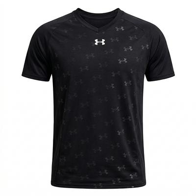Camiseta Unissex de Manga Curta para Treino de Fitness e Corrida, Secagem Rápida, Caimento Solto, Estampada, Tops Preto 21500531-001