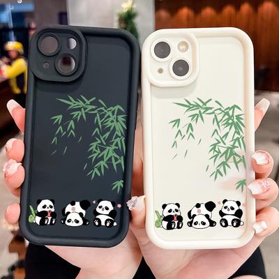Lovely Cute Panda Bamboo Phone Case for iPhone Samsung Galaxy Xiaomi Redmi POCO HUAWEI Honor Shockproof Rubber Soft Flexible Cover Casing
