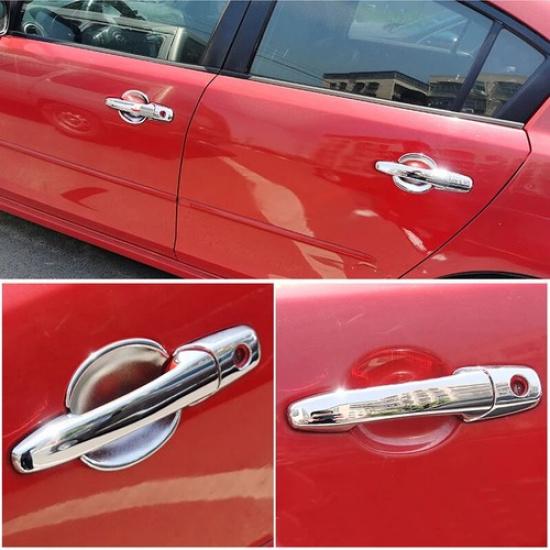 12Pcs Chrome Door Handle Bowl Cover Trim For Mazda 3 6 2003-2008 For Mazda 5