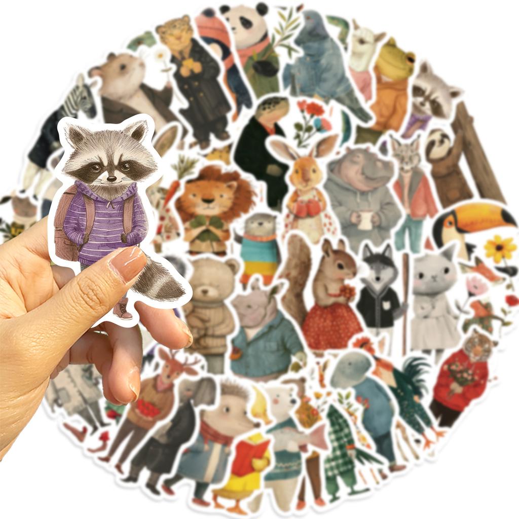 50Pcs Art Animal Retro Horror Cartoon Stickers Diy Phone Laptop Luggage Skateboard Graffiti Decals Fun For Kids Toys Gifts
