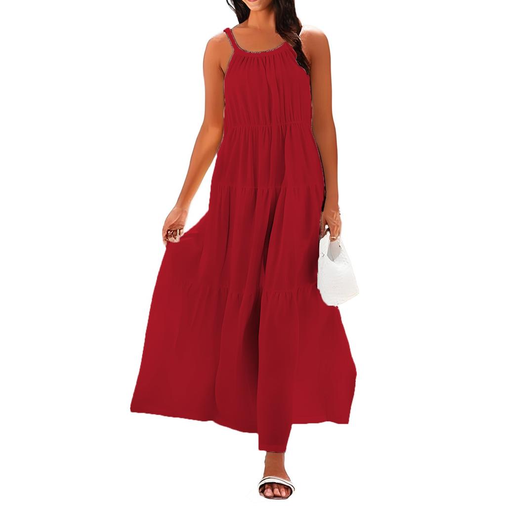 Vestido de Tirantes sin Mangas de Verano Casual para Mujer