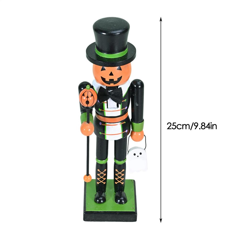 Halloween Nutcracker Wooden Nutcracker Figures Holiday Decor Halloween Figurine Goody Bag Fillers for Home Display Shelf Party