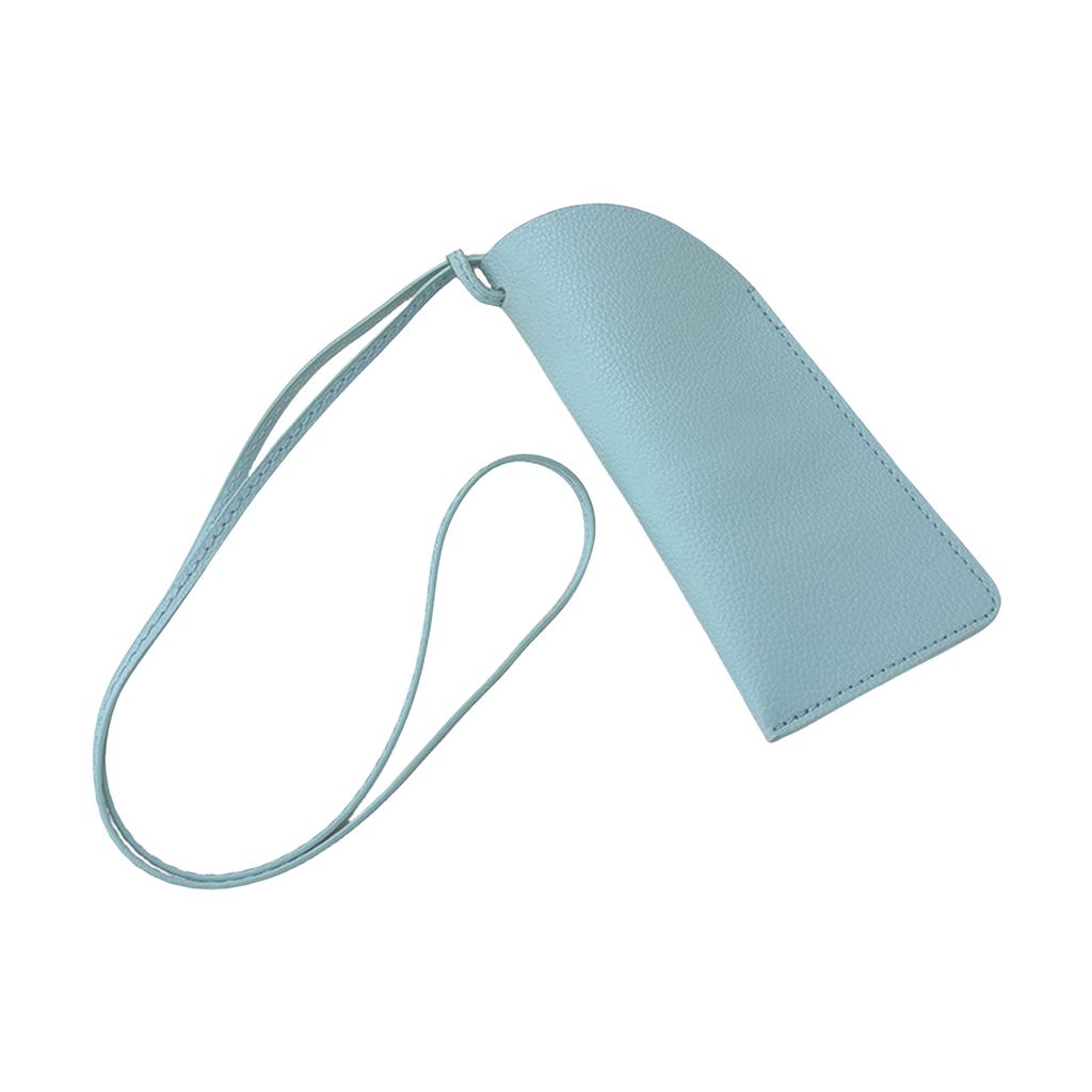 Portable Slim Eyeglasses Pouch Soft Sunglasses Bag Fashion Accessory for Trendy Men and Women with Necklace Strap