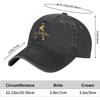 ISILA Johnnie Music and Walker Cap Unisex Adjustable Hip-Hop Fashion Washed Denim Caps for Outdoor Black