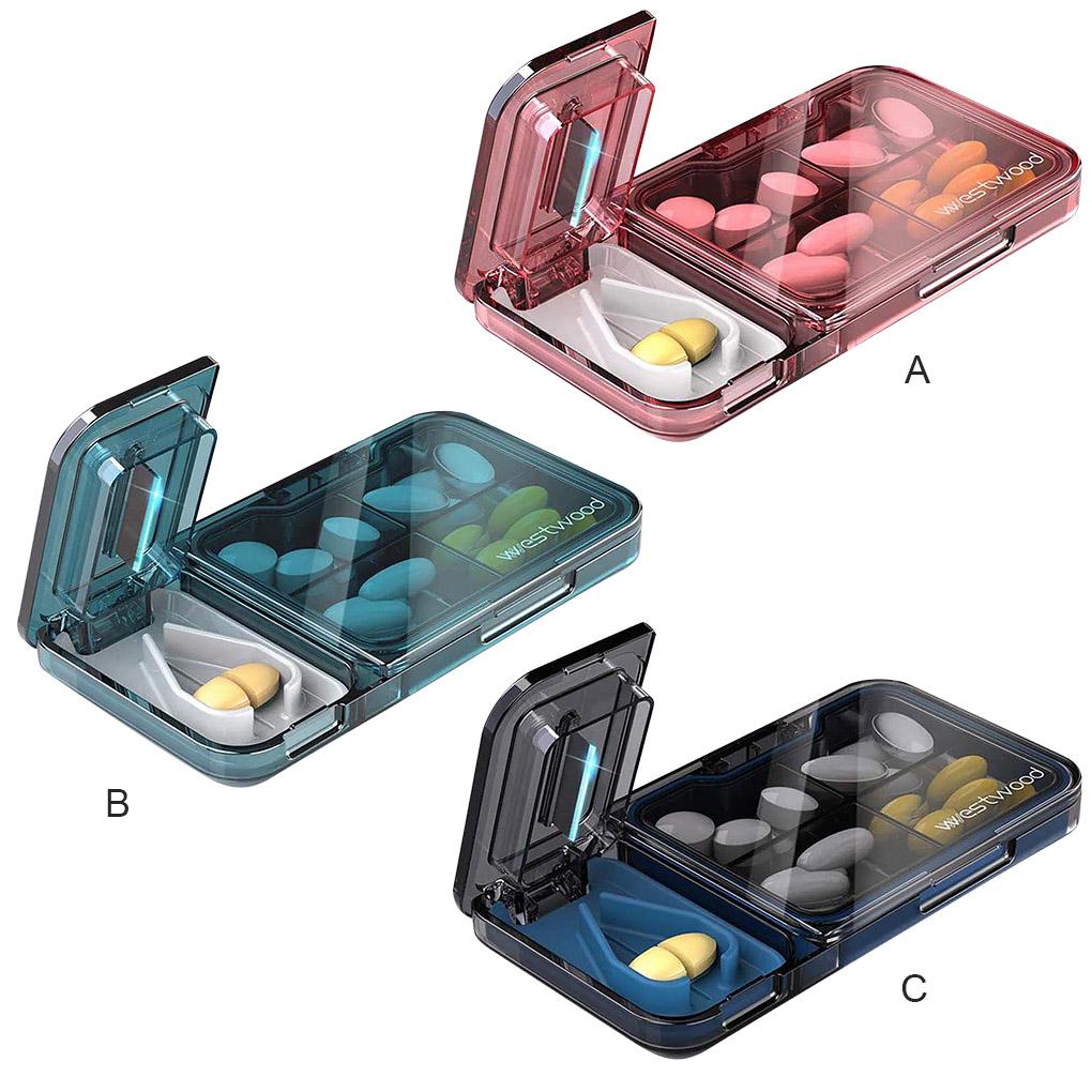 Pill Splitter Manual Accurate Crusher Piller Storage Pocket with Dispenser Organizer Personal Health Care
