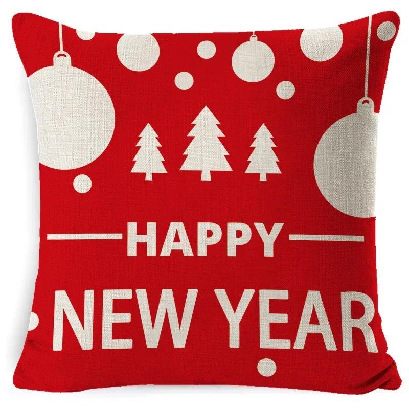 45CM Christmas Pillow Case Cushion Cover 2023 Christmas Decoration Red Gift Home Decoration Happy New Year Christmas Supplies