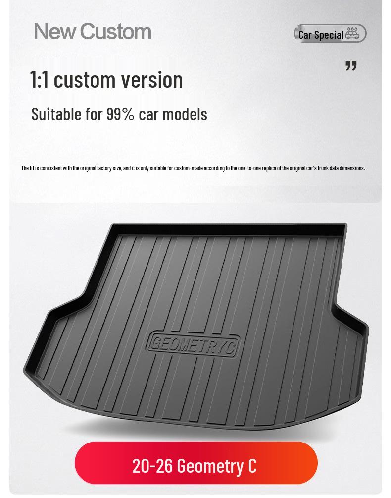 Geely Geometry C Trunk Mat: TPE Waterproof Tail Box Protector for Interior Modification