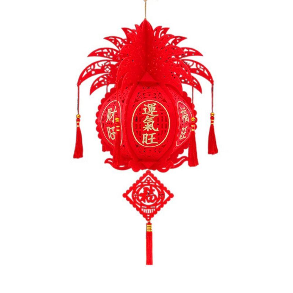 Lint/Gold Foil Spring Festival Red Lantern 3D Spring Festival Hanging Pendant  Party