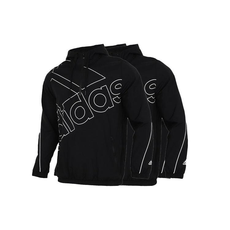 adidas M Favs Q1 Wb Large Logo Printing Sports Hooded Jacket Black Men's GK9439