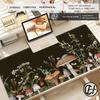 Cute Gaming Deskmat Vintage Mouse Pad Botanical Mousepad Plants Wild Mushroom Flowers, Large Keyboard Pc Laptop Decor Deskpad