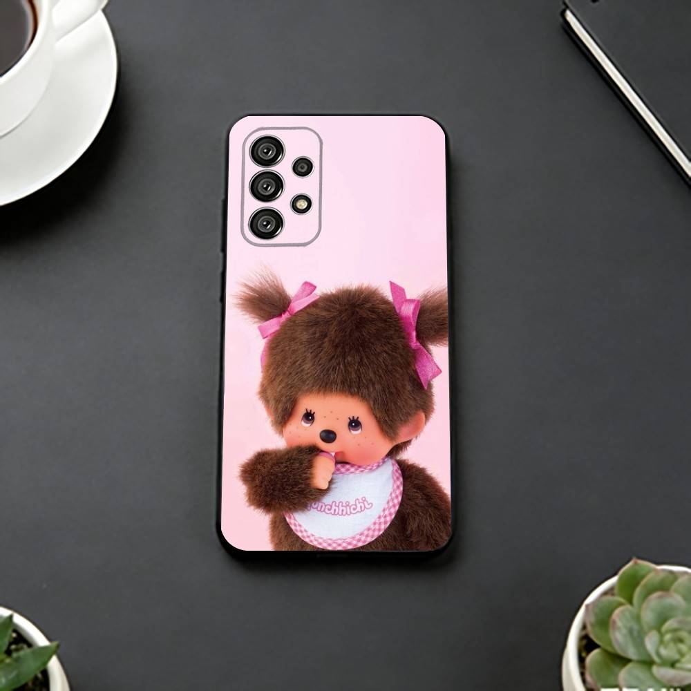 

Cute M-Monchhichi Phone Case For Samsung S25,S24,S21,S22,S23,S30,Ultra,S20,Plus,Fe,Soft Silicone Black Cover Samsung S21fe