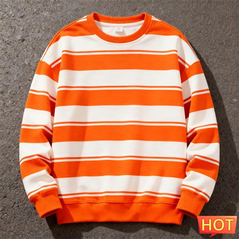 Retro Gestreifte Grafische Sweatshirts Für Herren Mode Lässig Herbst Langarm 3D Gedrucktes Hässliches Sweatshirt Locker