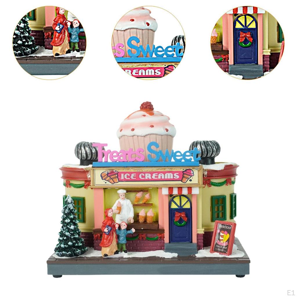 Vánoční dárek Dům Sníh Ozdoba Řemesla Polyresin Dekor Party Laskavosti Obývací pokoj Výstavní Scéna