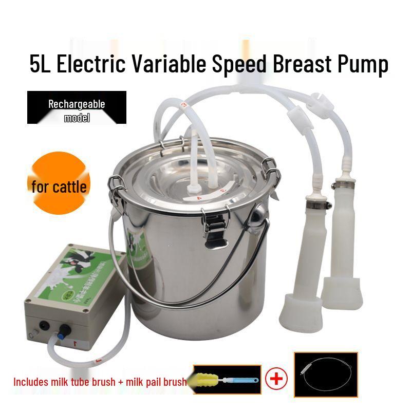 Electric Milking Machine for Cows & Sheep: Pulsating, Speed Adjustable, Fully Automatic, Compact for Home Use