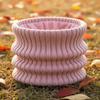 Unisex DoubleLayer Fleece Lined Knitted Neck Warmer for Winter Pink