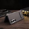 For Samsung Galaxy Z Fold 6 Case Luxury Lichee Pattern PU Leather Metal Back Kickstand Protective Folding Cover for Z Fold 6