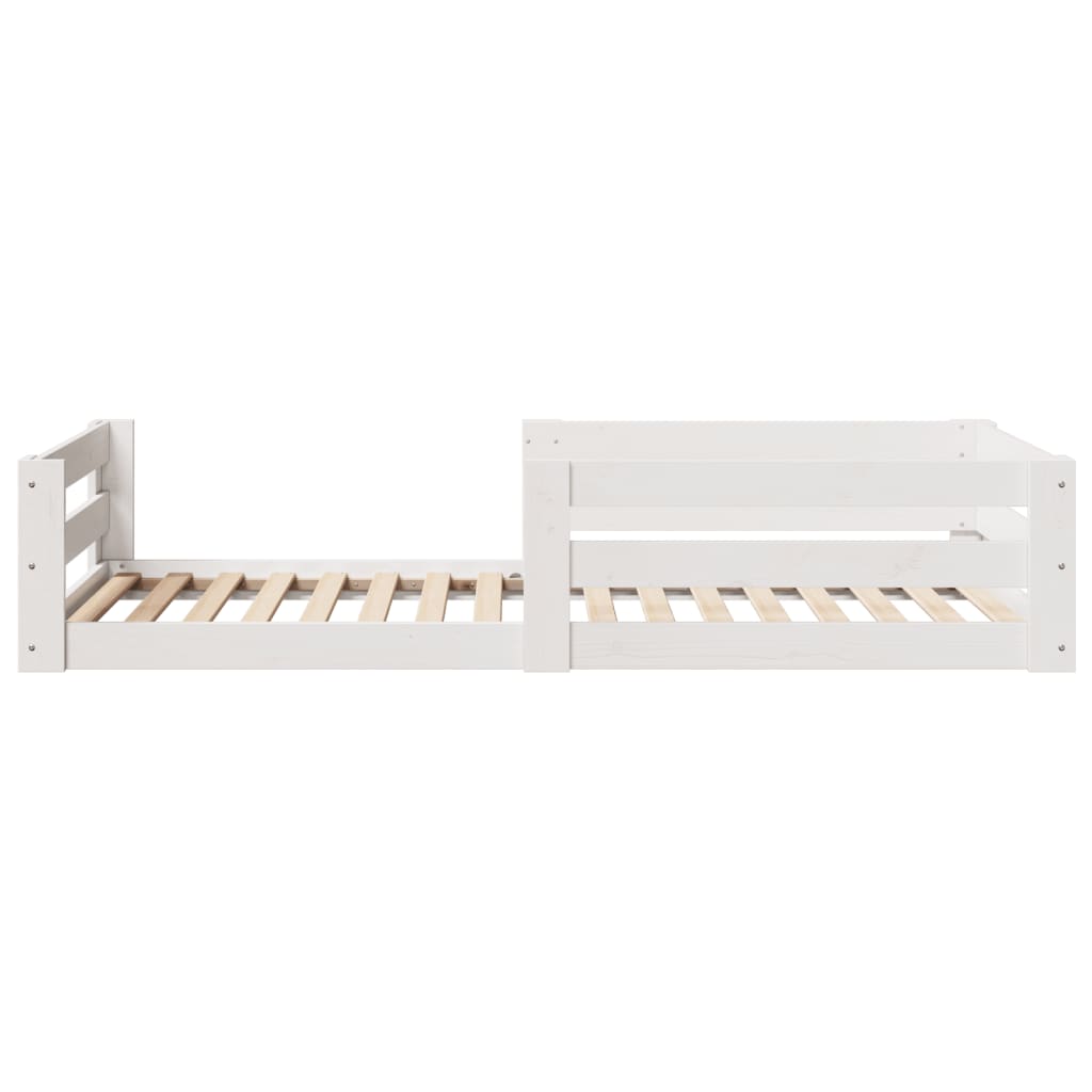 Vidaxl Bed Frame Without Mattress, White, 90X200 Cm, Solid Pine Wood
