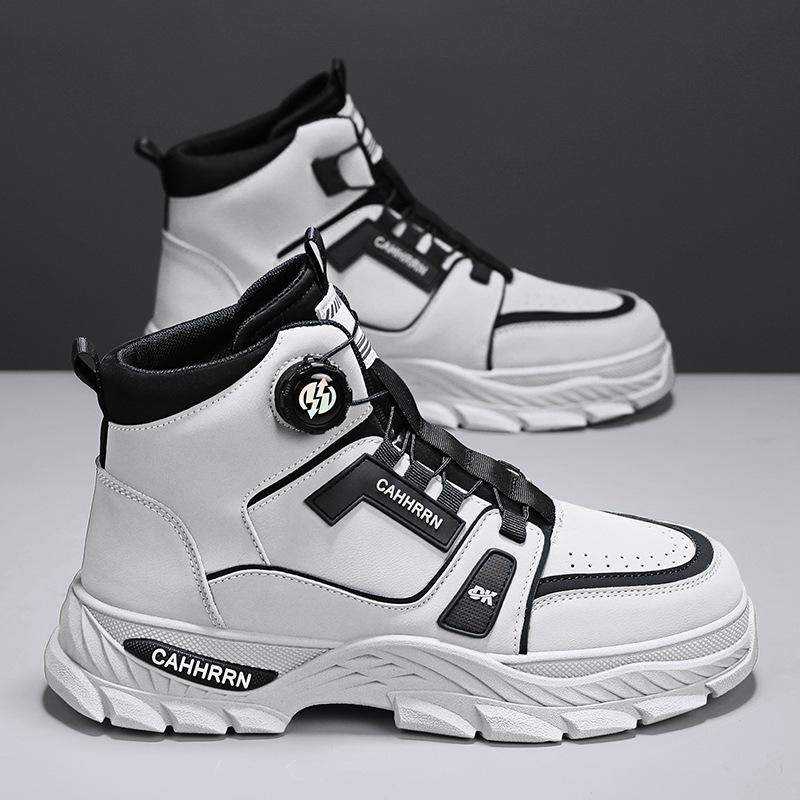 

Rotating button high-top Martin boots men s shoes autumn and winter new 2024 tooling shoes men s British style platform short boots 44