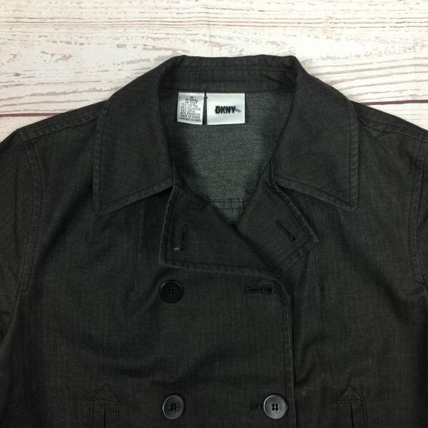 DKNY Spring Autumn Short Coat Men's S Black Outer Jacket Blouson Trench Peacoat(USED)
