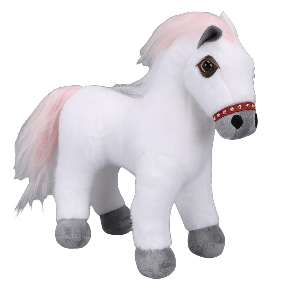 30cm White Plush Horse Toy Soft Stuffed Animal Horse Doll Ornament Fluffy Decoration for Home