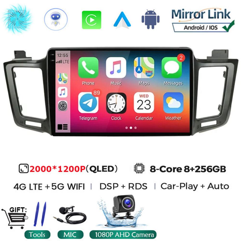 Android 14 Car Radio For Toyota RAV4 RAV 4 2013 2014 2015 2016 2017 Multimedia Player 4G Carplay GPS Stereo Head Unit Auto