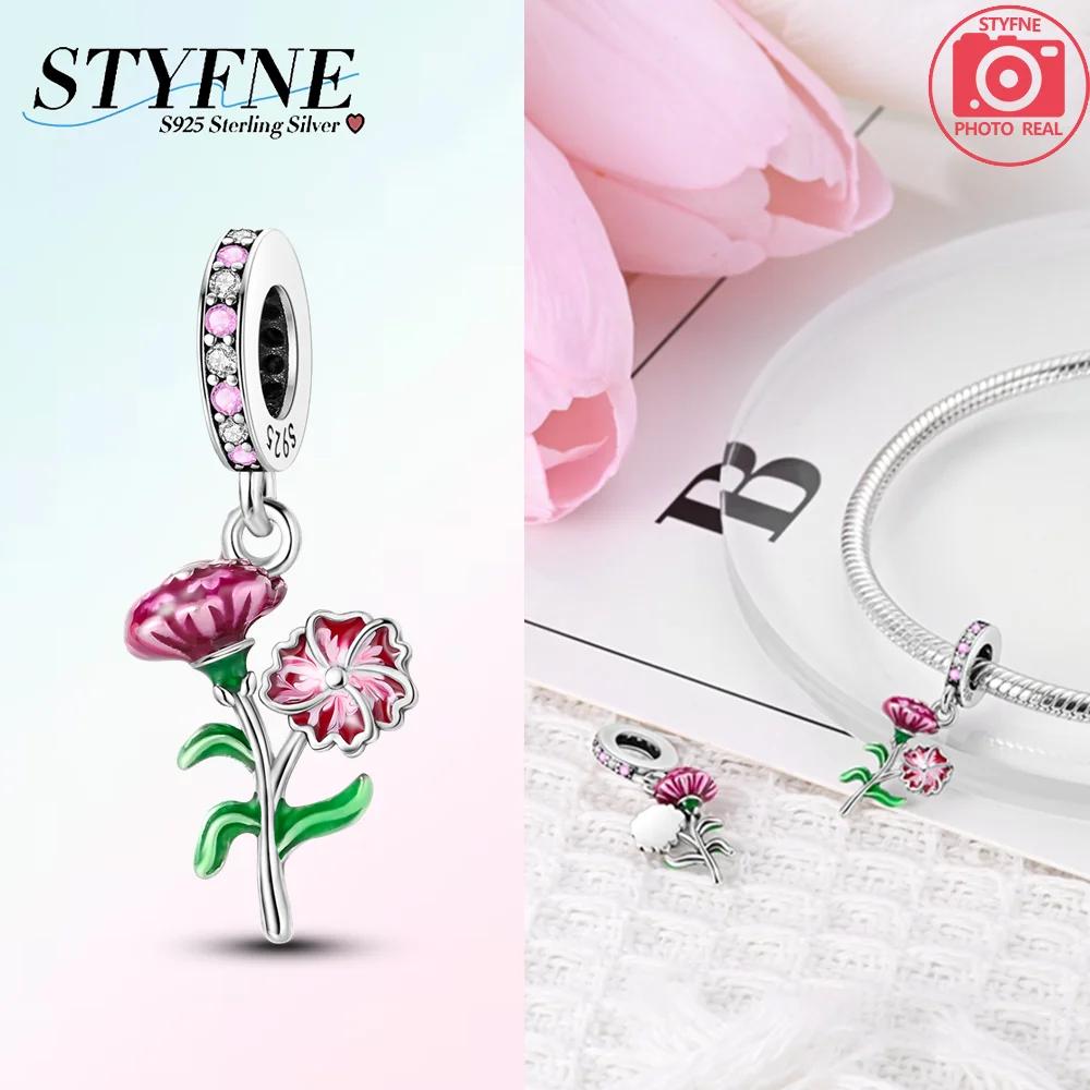 Copper Tulips Sunflowers Carnations Beads Charms Fit Diy Original Bracelets Necklaces For Women Jewelry Gift