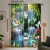 2Pcs Beautiful Forest Waterfall Landscape Curtain Vivid Nature Curtain Suitable For Bedroom Bathroom Living Room Dining Room
