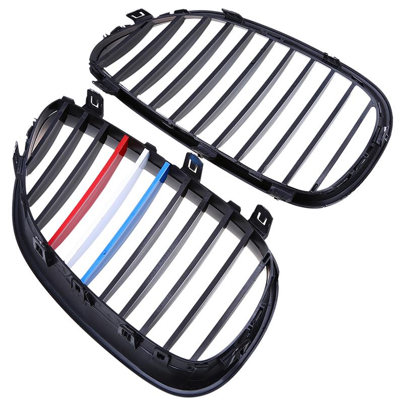 2Pcs Car Front Bumper Center Hood Kidney Grille Racing Grill for BMW 5-Series E60/E61 M5 2004 2005 2006 2007 2008 2009 2010 2011