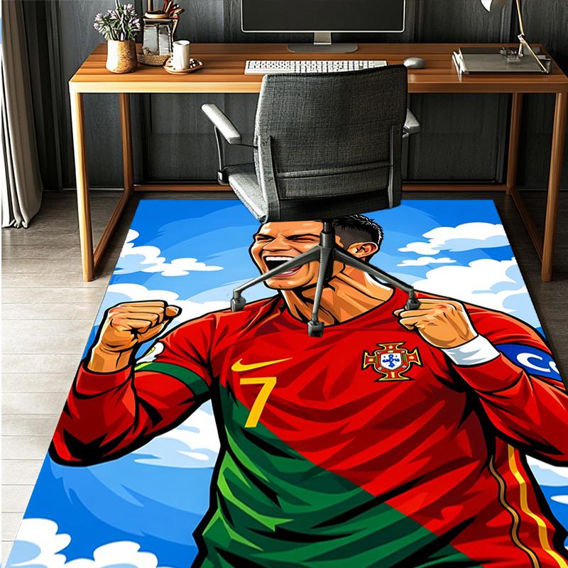 Cristiano Ronaldo Pattern Rug, Indoor/Outdoor Mat, for Picnic, Gameroom, Bedroom, Office, Living Room, Home Decor Carpet, Birthday Gift