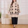 Plus Size Summer Fashion Set: Printed Long Sleeve Shirt & High-Waist Wide-Leg Pants