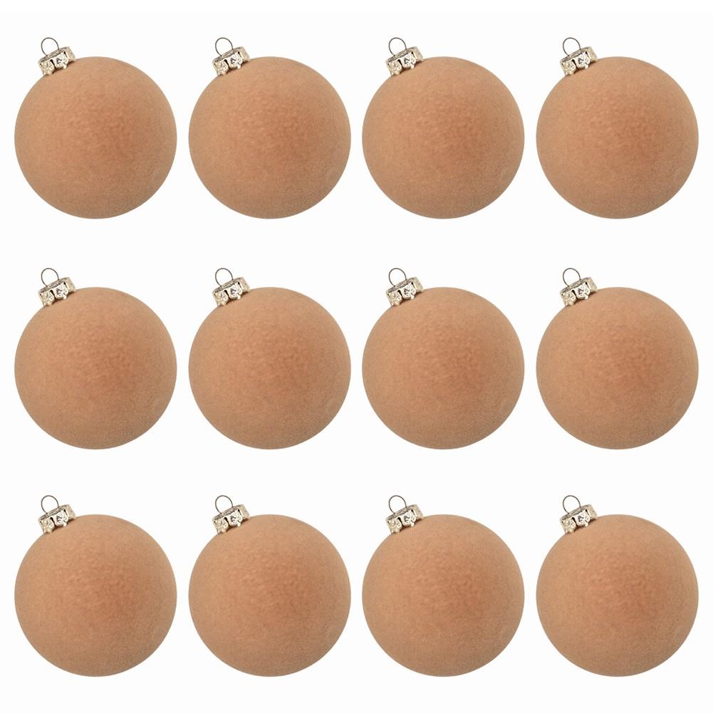 Vibrant 12pcs Flocking Round Decorative Balls for Festive Occasions
