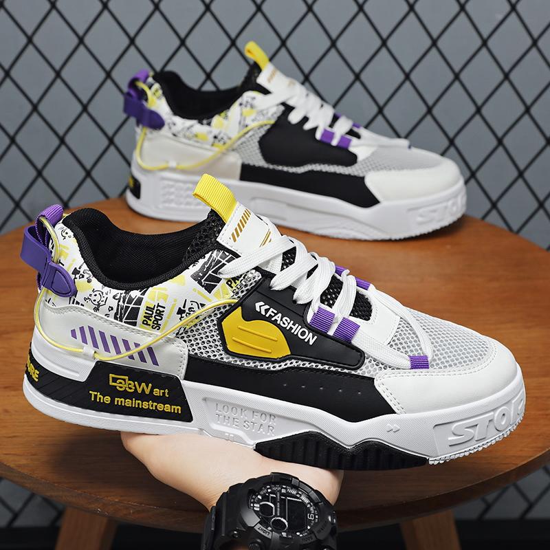 Men's Fashion Casual Low Top Skateboarding Shoes Boys Comfortable Sneakers Male Students Trending Soft Sole Classic Breathable Gym Non-slip