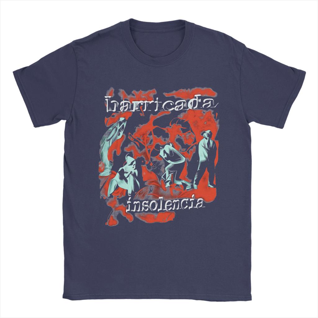 Spanish Band Barricada Art TShirt Unisex  Novelty Pure Cotton Tee Shirt Crewneck Short Sleeve T Shirts Printing Clothing