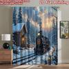 2D Flat Photography Backdrop Popular Party Backdrop Christmas Train In Snow 100% Polyester Birthday Party for Suitable for