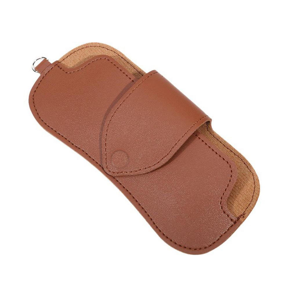 PU Leather Sunglasses Storage Bag With Lanyard Solid Color Portable Eyeglasses Pouch Durable Hanging Glasses Holder Cover Bag